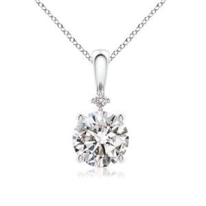 Round Diamond Solitaire Pendant Necklace